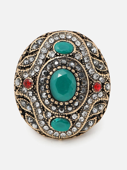 Gold Plated Designer Stone Ring