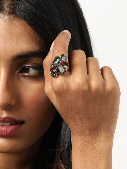 Gold Plated Designer Stone Ring