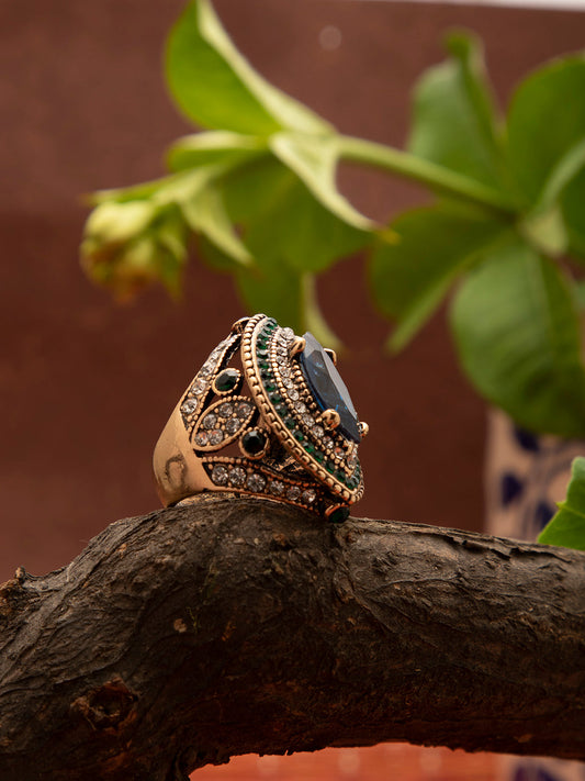 Gold Plated Designer Stone Ring