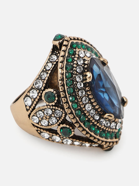 Gold Plated Designer Stone Ring