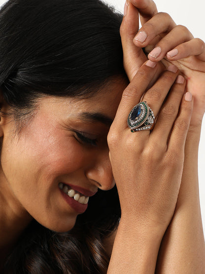 Gold Plated Designer Stone Ring