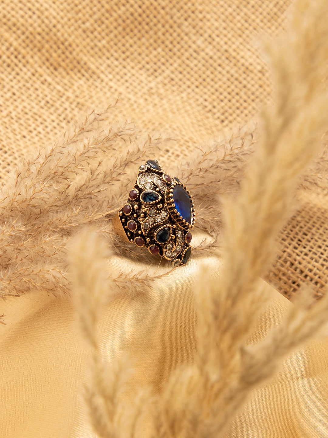 Gold Plated Designer Stone Ring