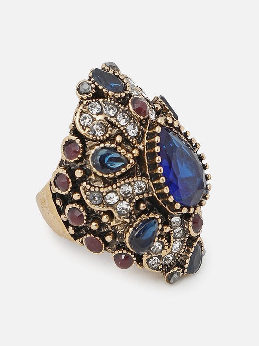 Gold Plated Designer Stone Ring