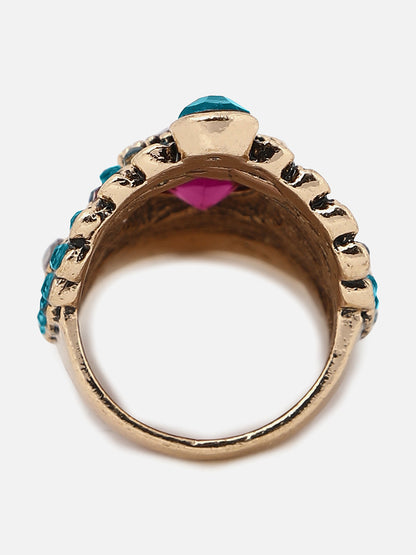 Gold Plated Designer Stone Ring