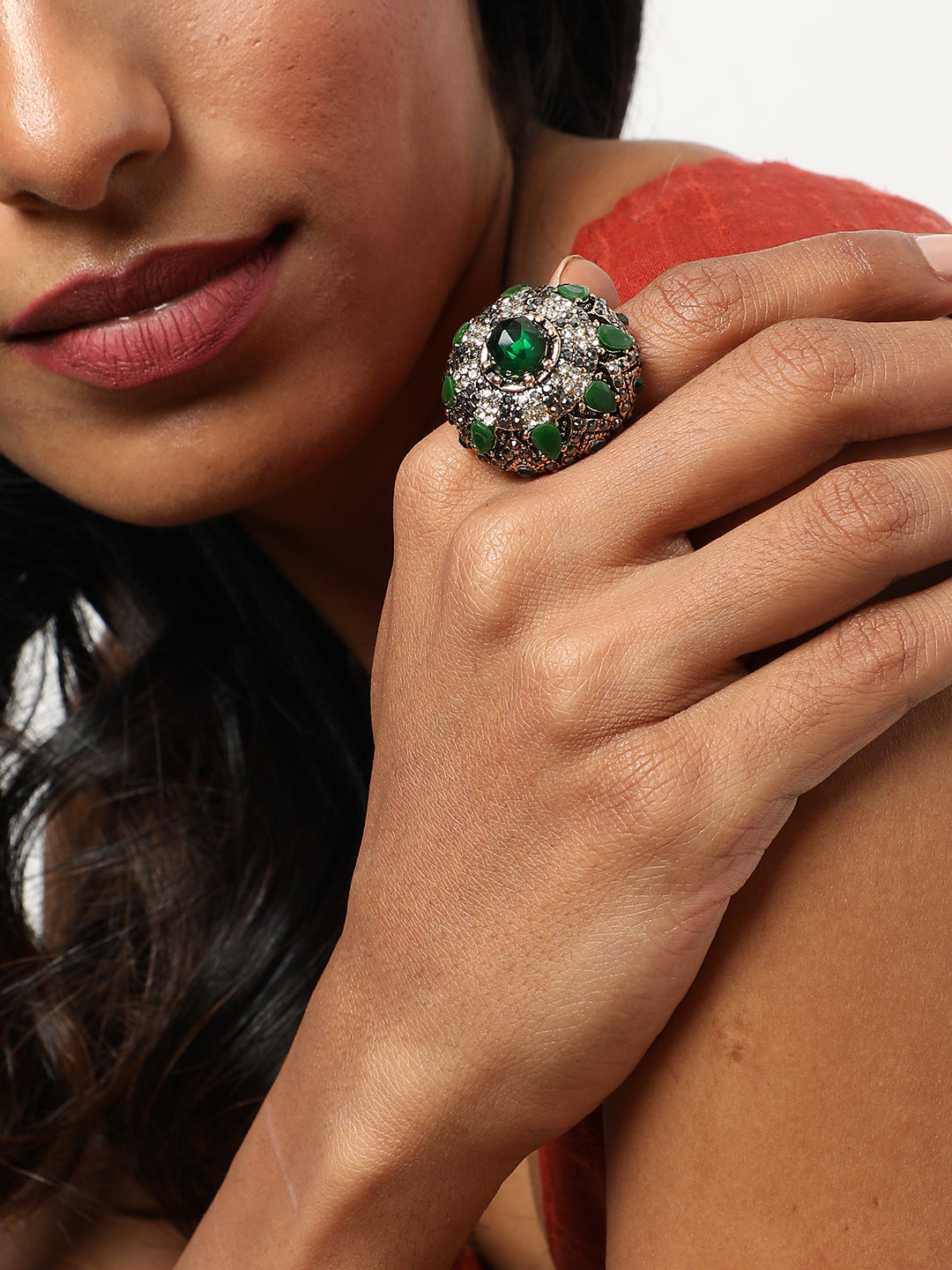 Gold Plated Designer Stone Ring