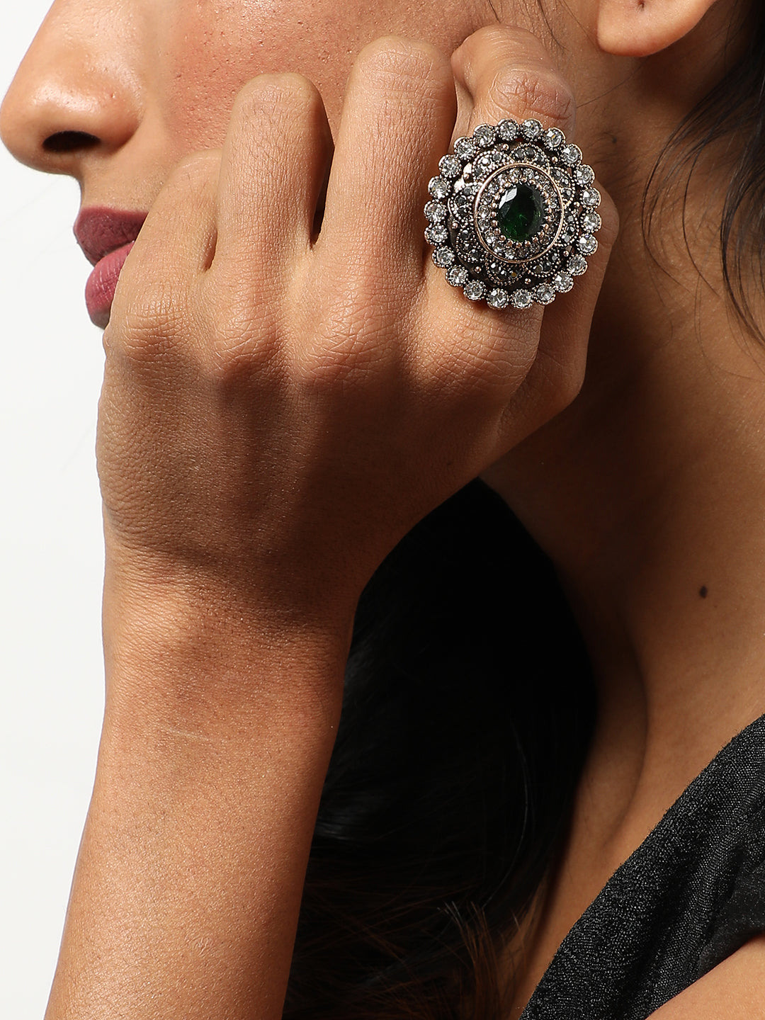 Gold Plated Designer Stone Ring
