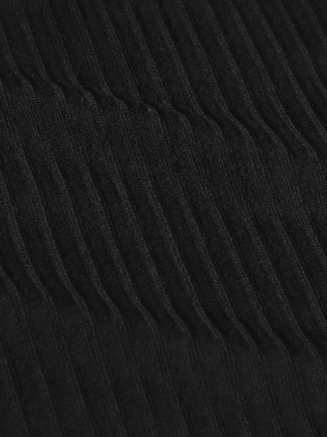 Solid Black Ribbed Co-Ord Set