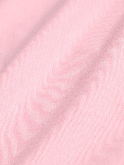 Solid Light Pink Hooded Top