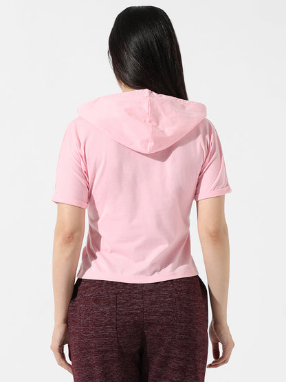 Typographic Print Hooded Top