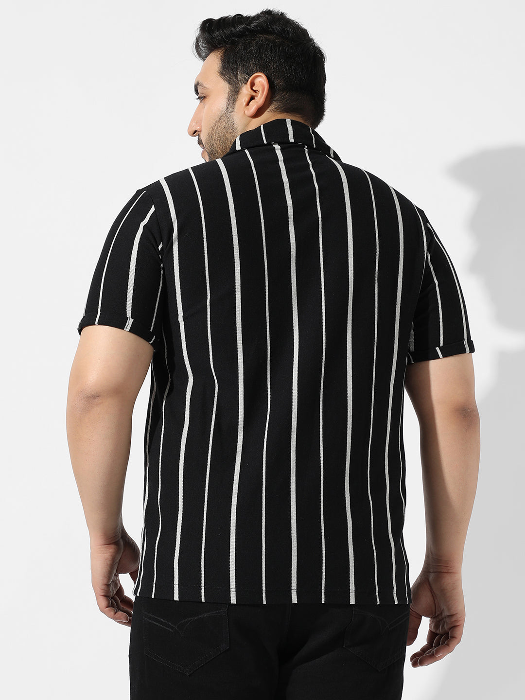 Black Striped Casual Shirt
