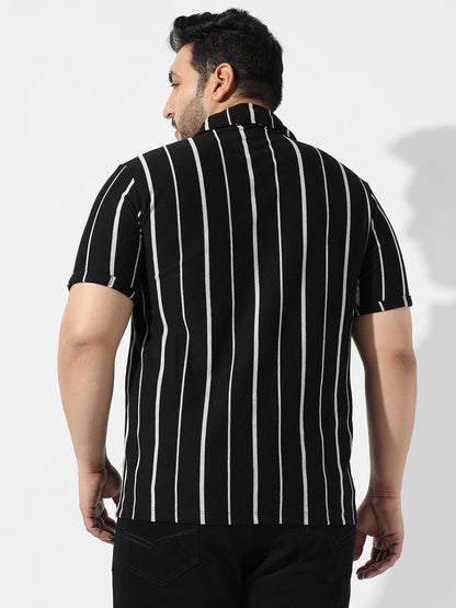 Black Striped Casual Shirt
