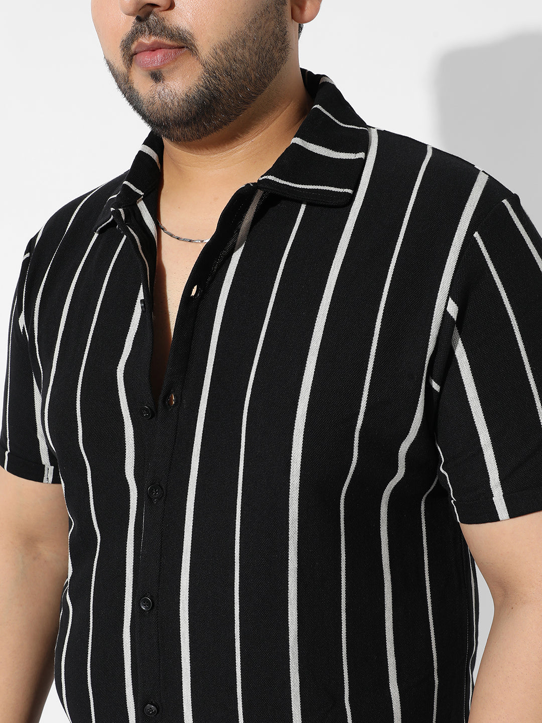 Black Striped Casual Shirt
