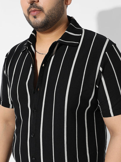 Black Striped Casual Shirt