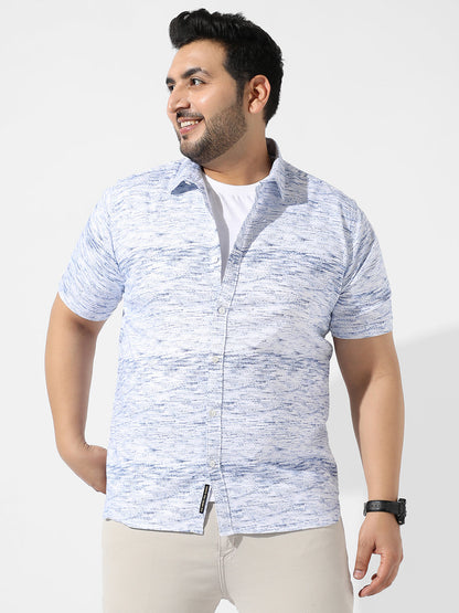 White Textured Casual Shirt