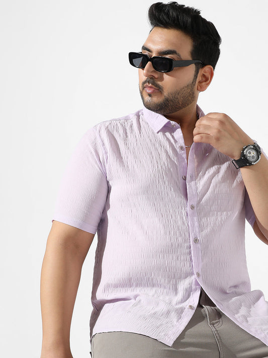 Lavender Textured Casual Shirt