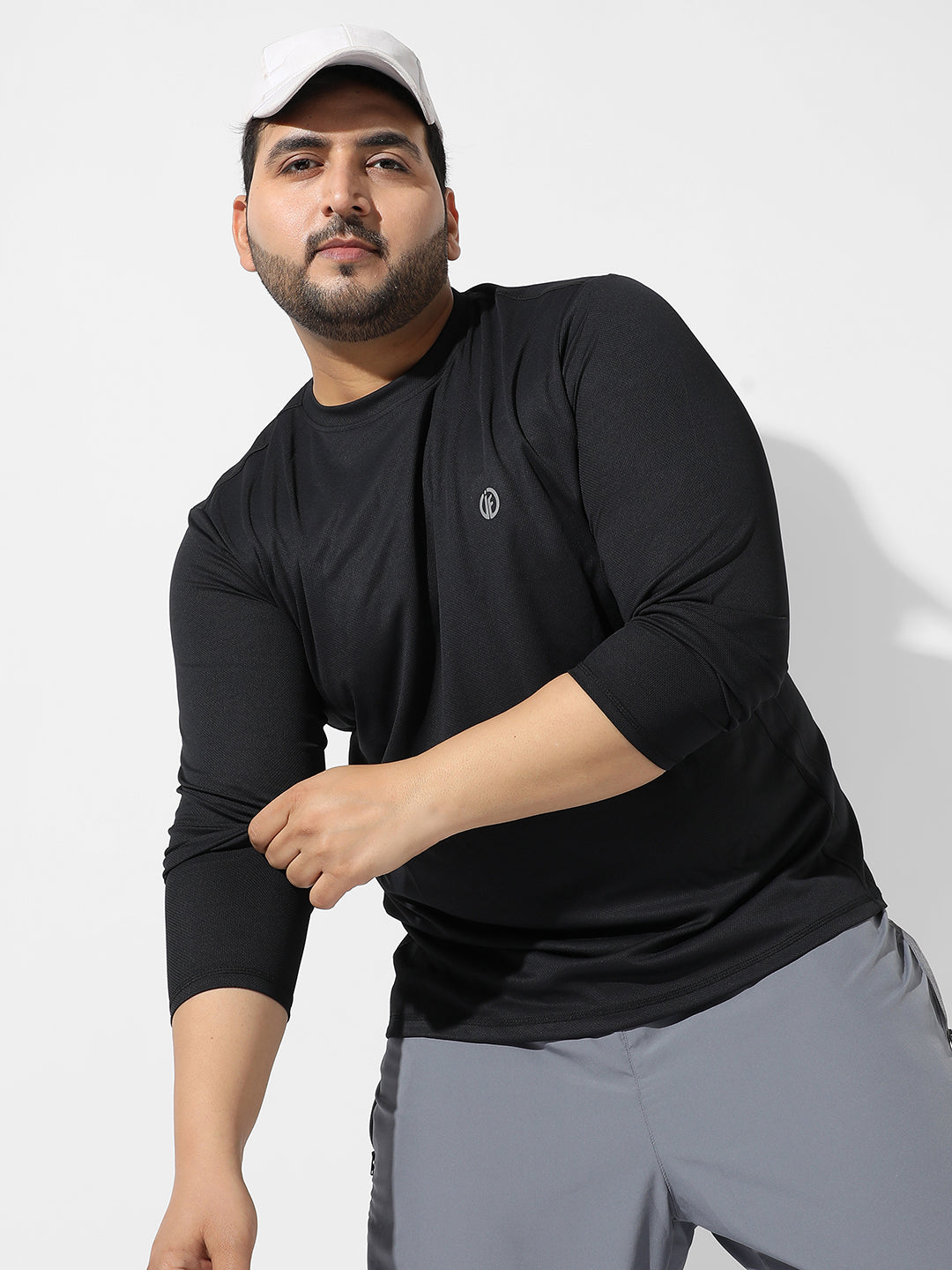 Solid Black Activewear T-Shirt