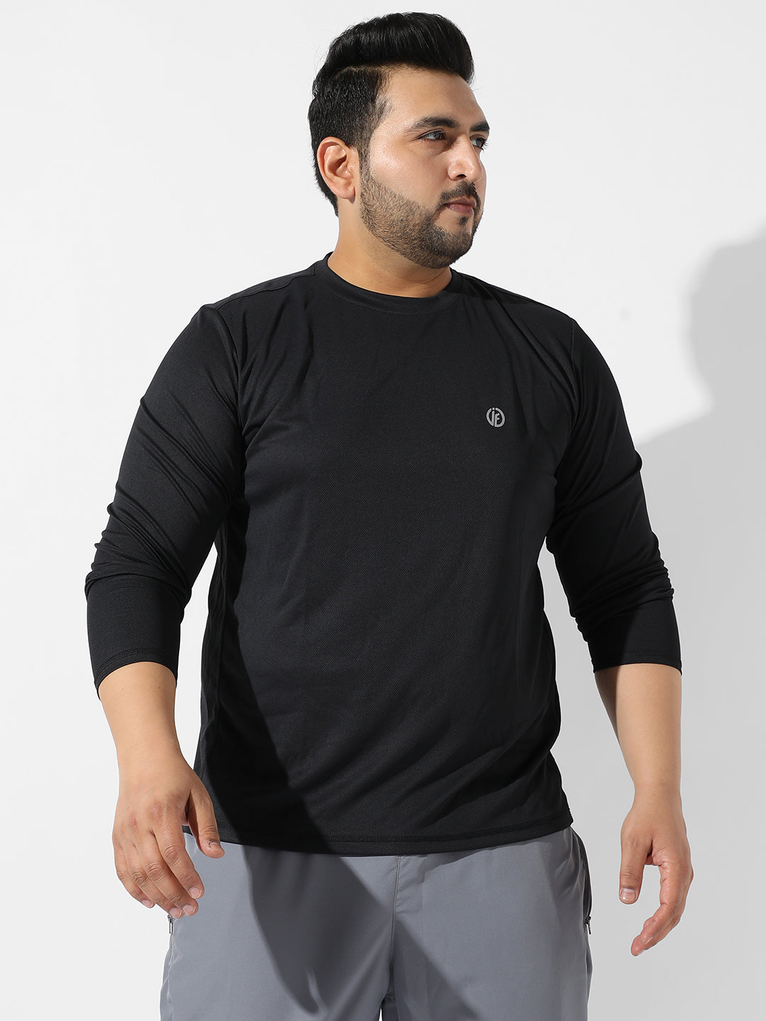 Solid Black Activewear T-Shirt