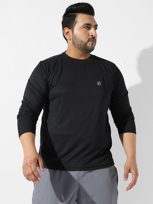 Solid Black Activewear T-Shirt