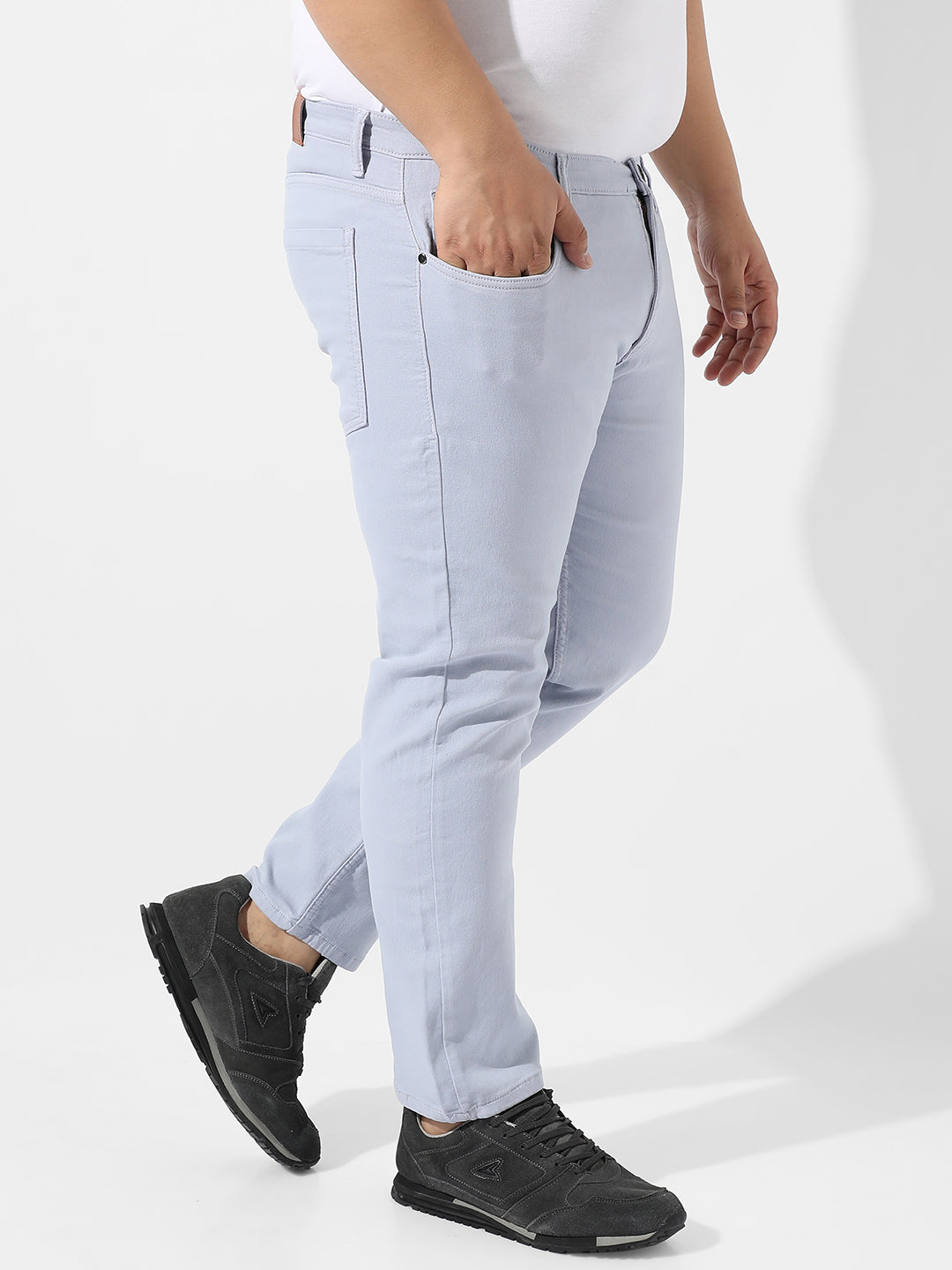 Classic Light Grey Light-Washed Denim Jeans