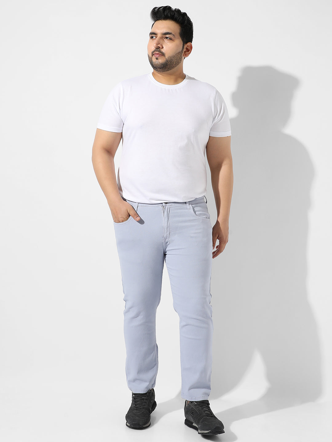 Classic Light Grey Light-Washed Denim Jeans
