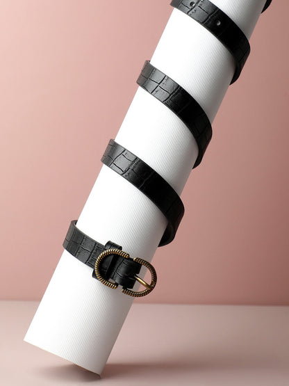 Solid Black Waist Belt