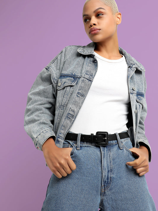 Black Solid Waist Belt