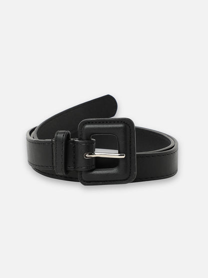 Black Solid Waist Belt