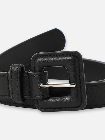 Black Solid Waist Belt