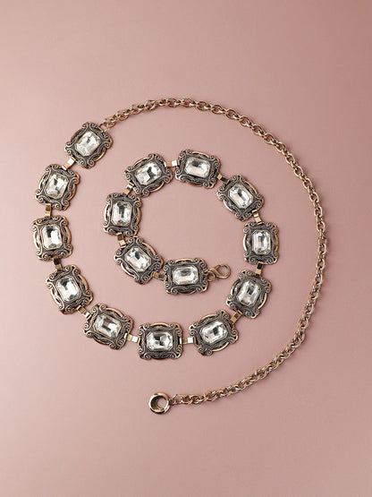 Gold Textured Waist Belt