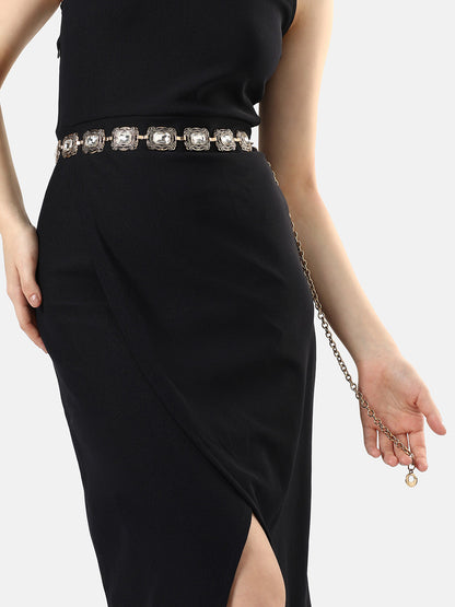 Gold Textured Waist Belt