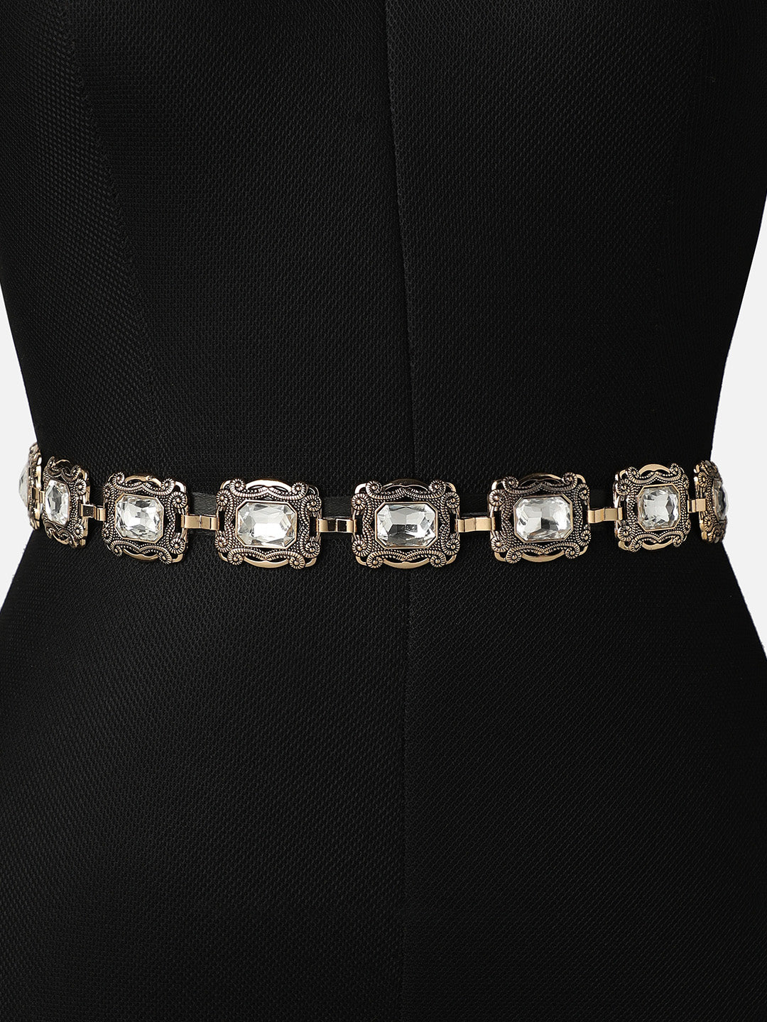 Gold Textured Waist Belt