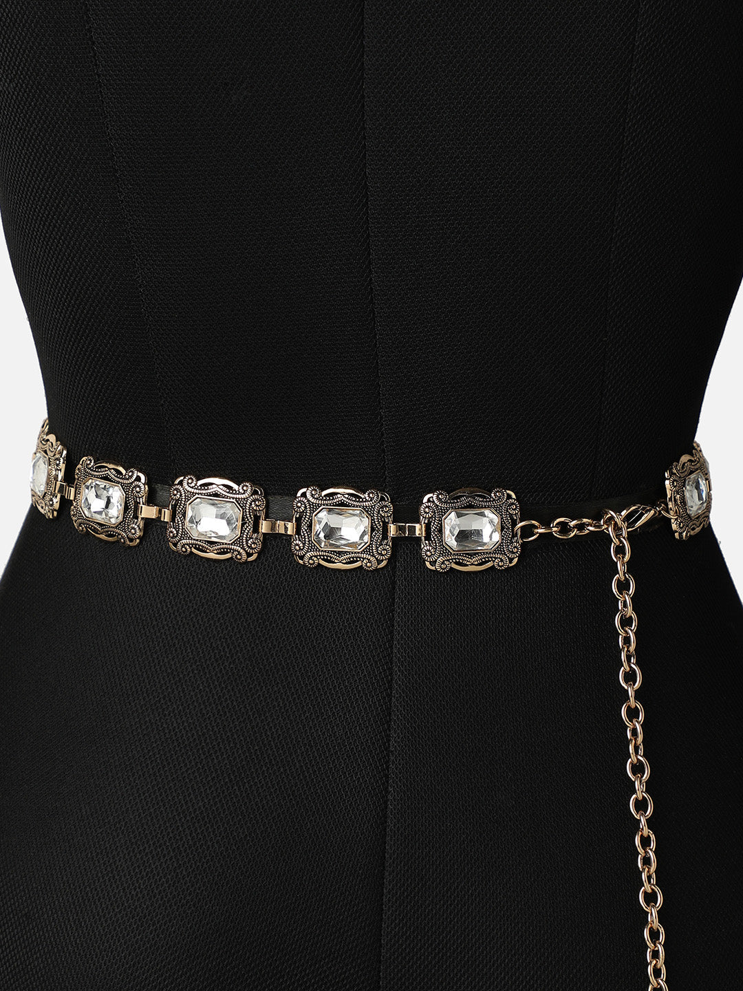 Gold Textured Waist Belt