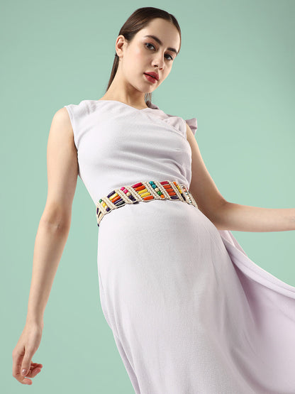 Multicolour Textured Waist Belt