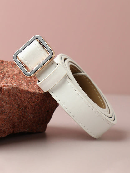Solid White Waist Belt