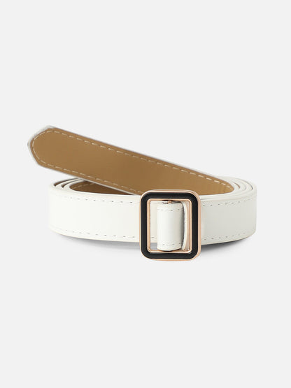 Solid White Waist Belt