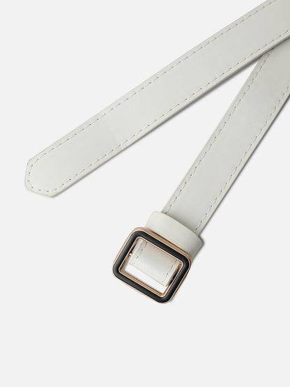 Solid White Waist Belt
