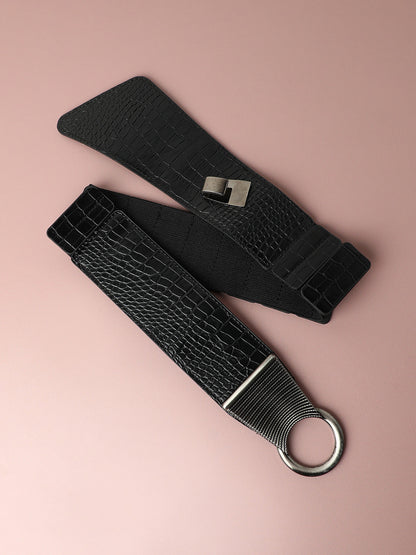 Solid Black Waist Belt