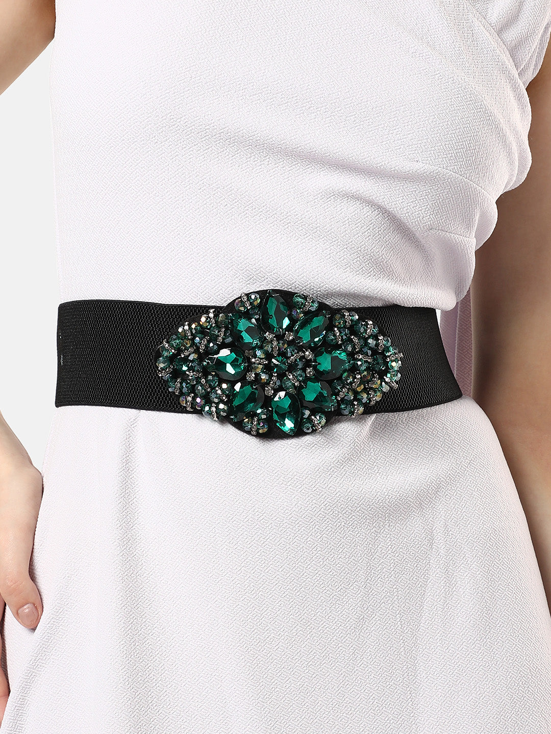 Black Textured Waist Belt
