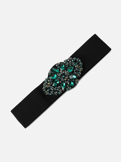 Black Textured Waist Belt