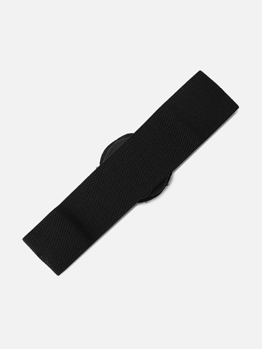 Black Textured Waist Belt