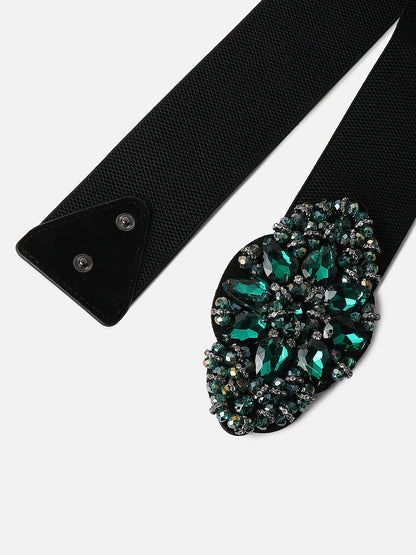 Black Textured Waist Belt