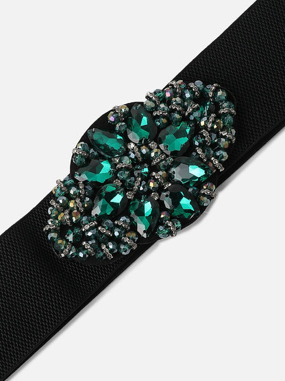 Black Textured Waist Belt