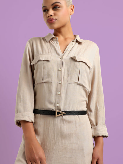 Black Solid Waist Belt