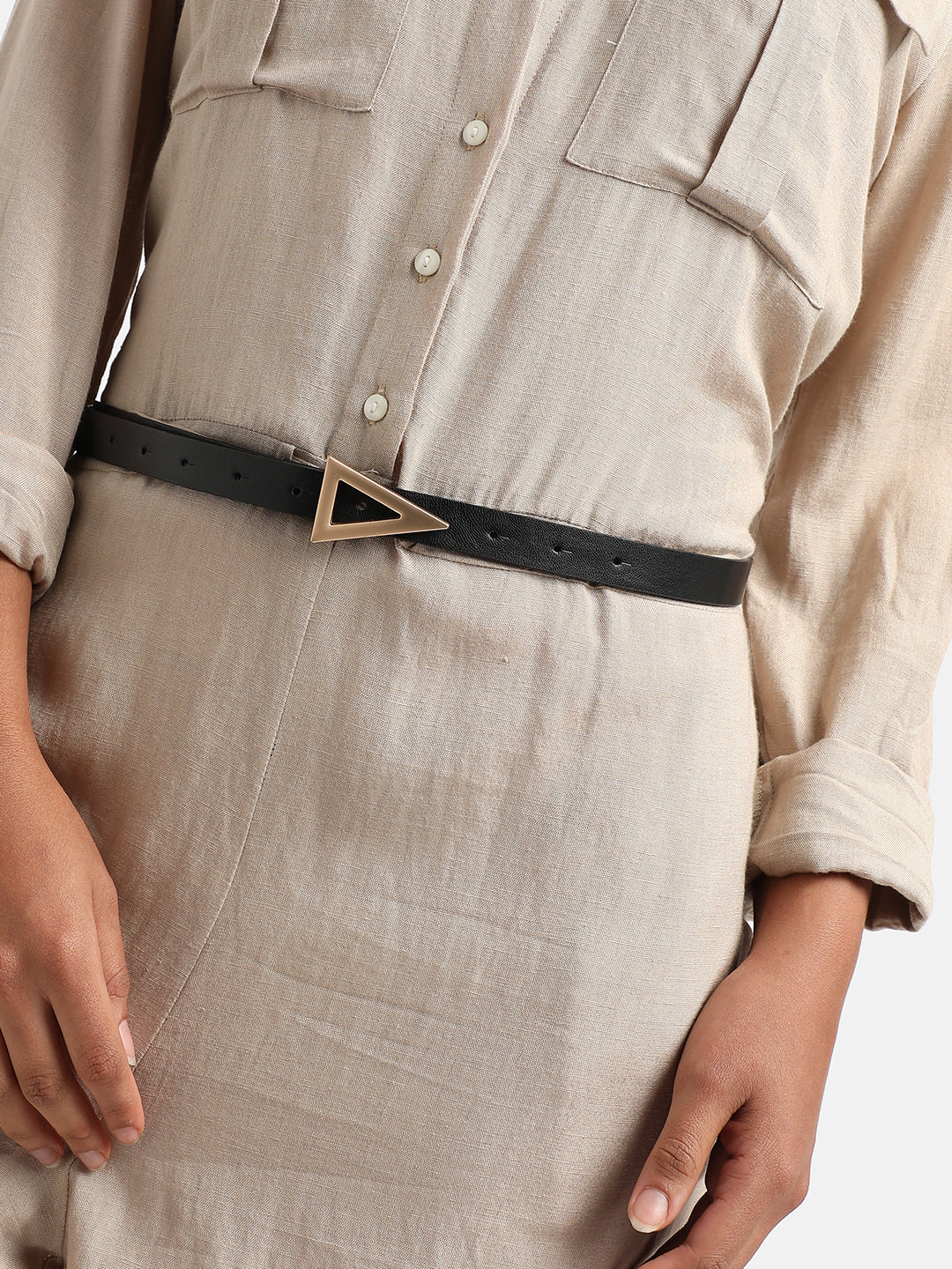 Black Solid Waist Belt