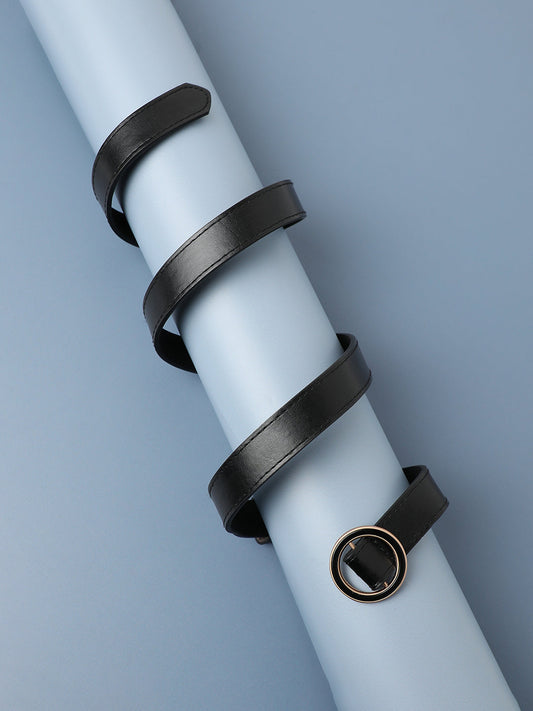Black Solid Waist Belt