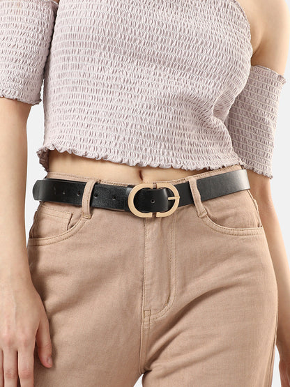Solid Black Waist Belt