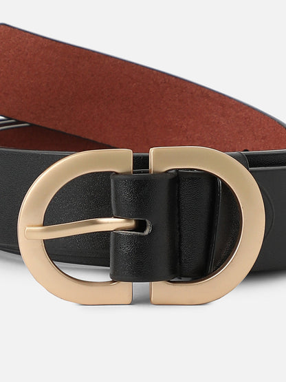 Solid Black Waist Belt