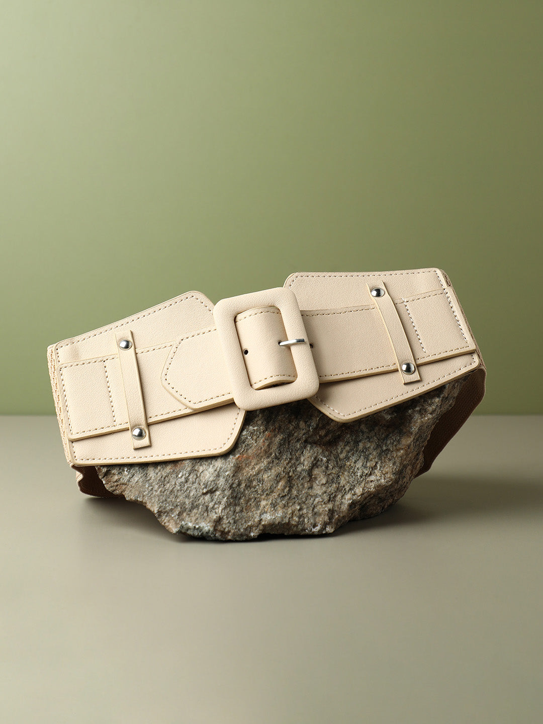 Solid White Waist Belt