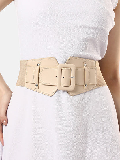 Solid White Waist Belt