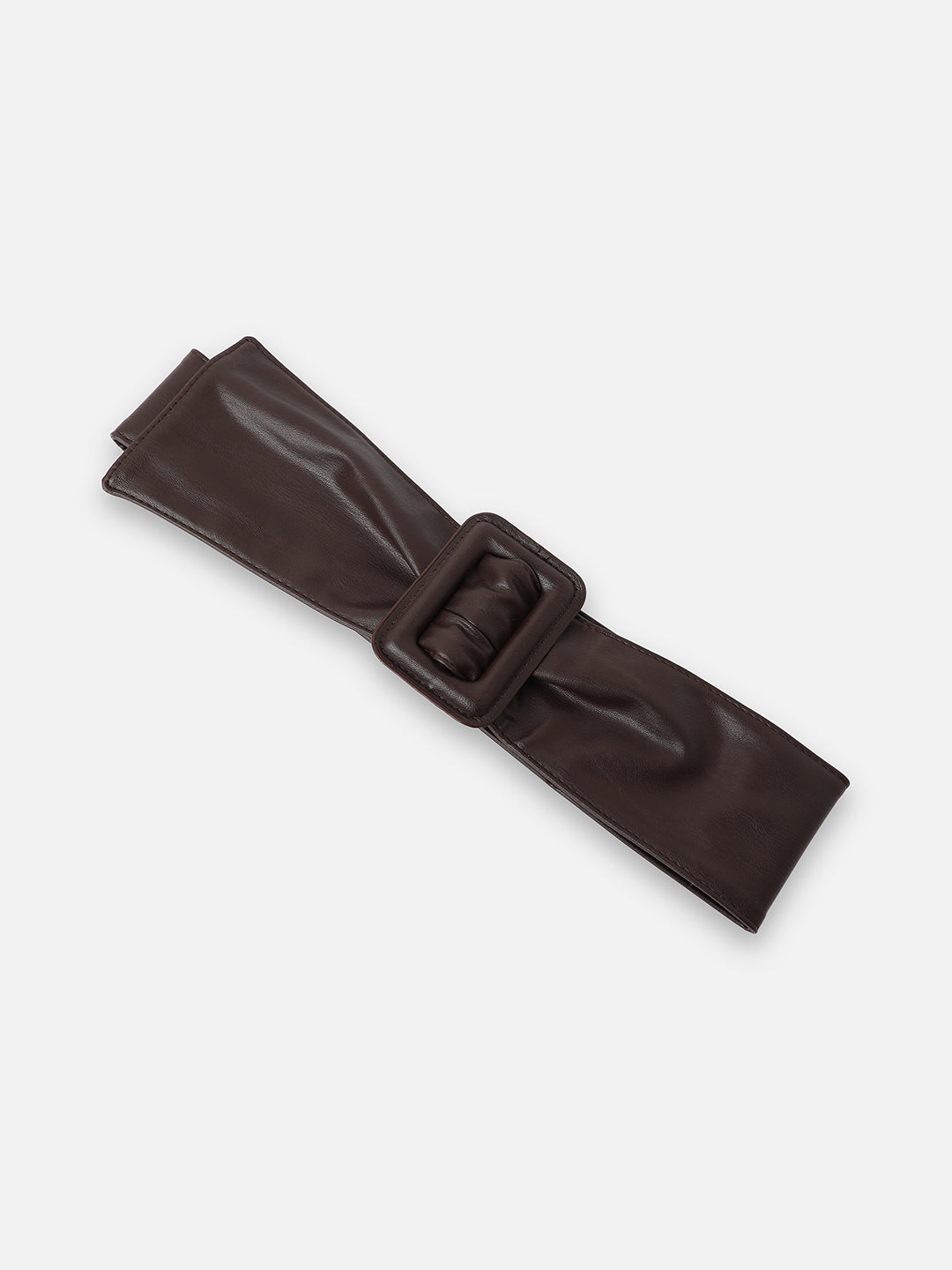 Brown Solid Waist Belt
